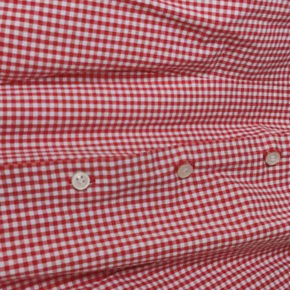Red and white gingham button down shirt - Picture 3 of 3